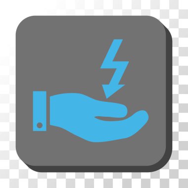 Elektrik enerji hizmet el yuvarlatılmış kare vektör düğmesi