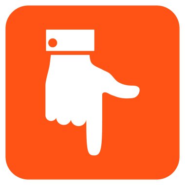 El işaretçisi düz aşağı vektör simgesi kare