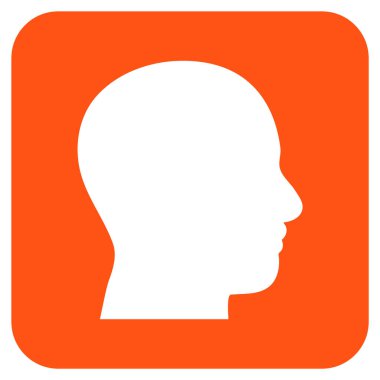 Kafa düz kare vektör simge profil