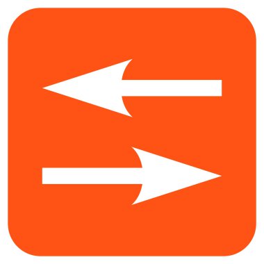 Yatay Exchange oklar düz kare vektör simgesi