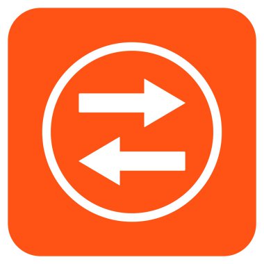 Yatay Çevir oklar düz kare vektör simgesi