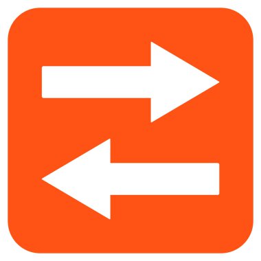 Yatay Çevir oklar düz kare vektör simgesi