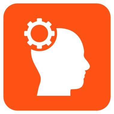 Akıl vites düz kare vektör simgesi