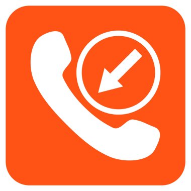 Gelen arama düz kare vektör simgesi