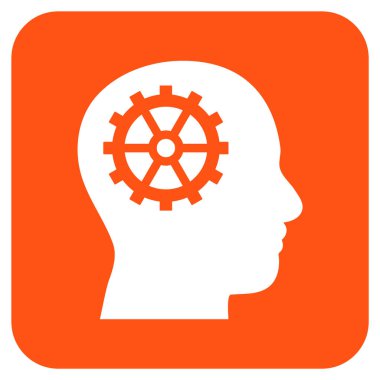 Akıl düz kare vektör simgesi