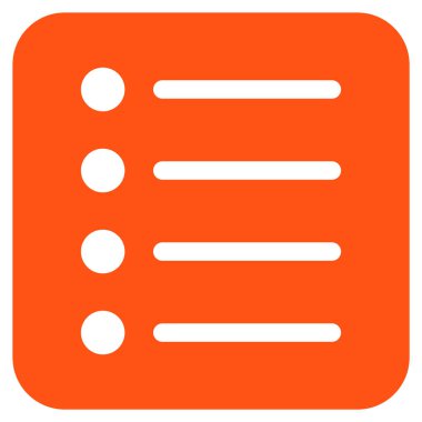 Öğeleri düz kare vektör simgesi