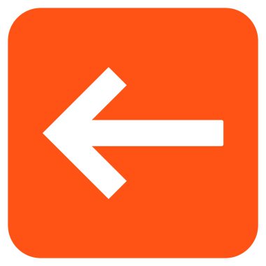 Sol ok düz kare vektör simgesi