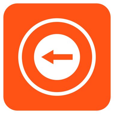 Sol ok düz kare vektör simgesi yuvarlak