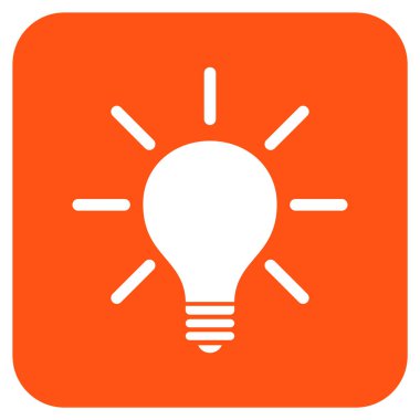 Ampul düz kare vektör simgesi