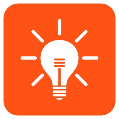 Ampul düz kare vektör simgesi