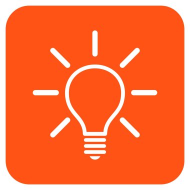 Ampul düz kare vektör simgesi