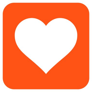 Aşk kalp düz kare vektör simgesi