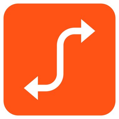 Bend ok düz kare vektör simgesi karşısında