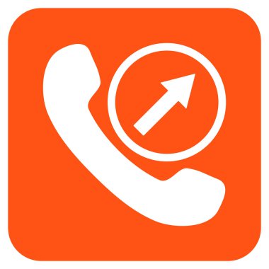 Giden arama düz kare vektör simgesi