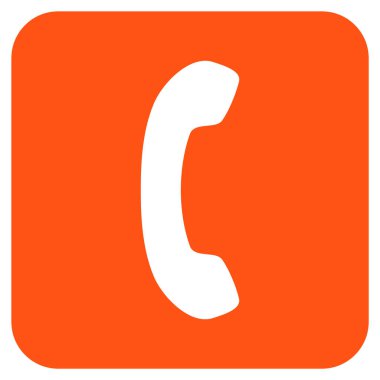 Telefon alıcı düz kare vektör simgesi