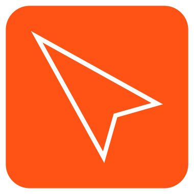 İşaretçi sol düz vektör simgesi kare.