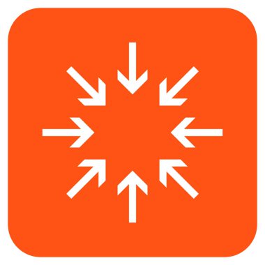 Basınç oklar düz kare vektör simgesi