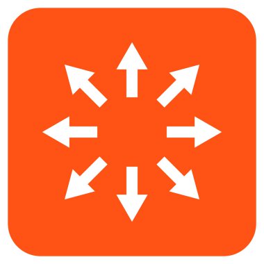 Radyal oklar düz kare vektör simgesi