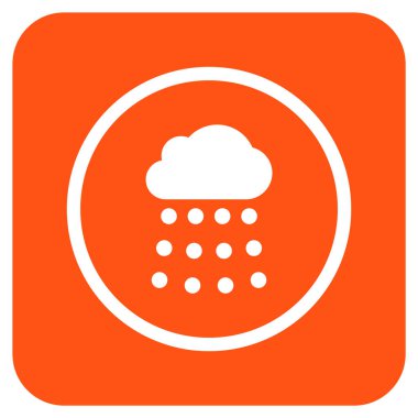 Yağmur bulutu düz kare vektör simgesi