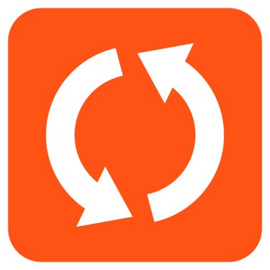 Geri dönüşüm düz kare vektör simgesi