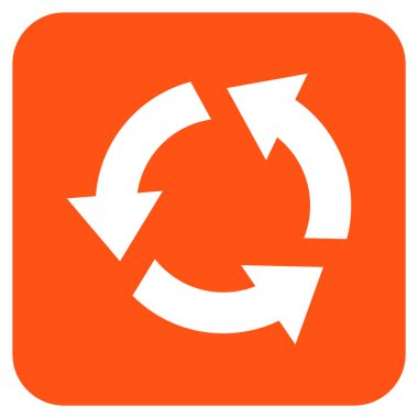 Geri dönüşüm düz kare vektör simgesi