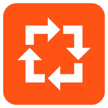 Geri dönüşüm düz kare vektör simgesi