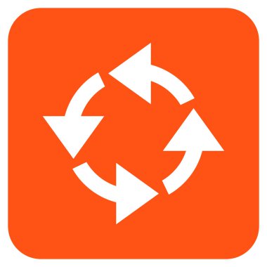 Geri dönüşüm düz kare vektör simgesi