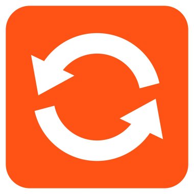 Düz kare vektör simge Yenile