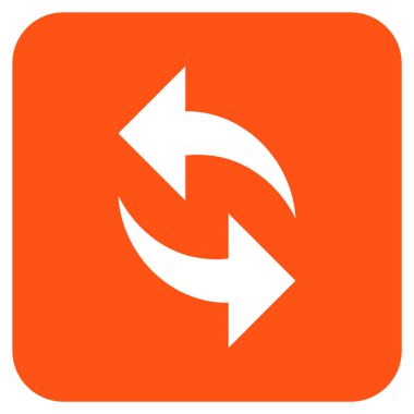 Düz kare vektör simge Yenile