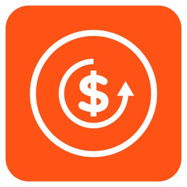 Düz kare vektör simge iade