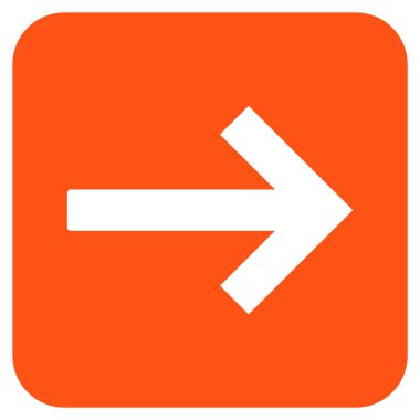 Sağ ok düz kare vektör simgesi