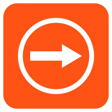 Sağ ok düz kare vektör simgesi yuvarlak