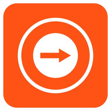 Sağ ok düz kare vektör simgesi yuvarlak