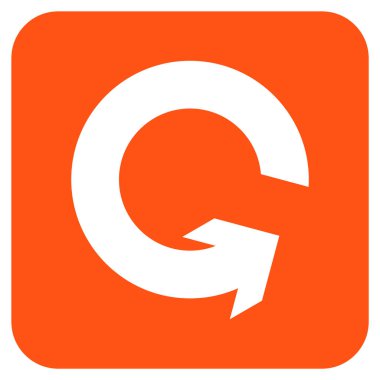 Saatin tersi yönde düz kare vektör simge döndürmek