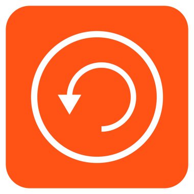 Saatin tersi yönde düz kare vektör simge döndürmek