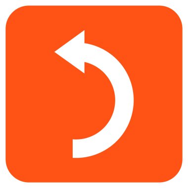 Sol düz kare vektör simge döndürmek