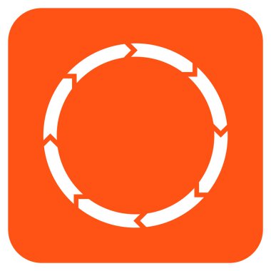 Döndürme düz kare vektör simgesi