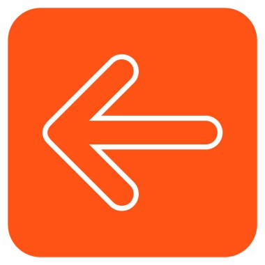 Ok sol düz kare vektör simgesi yuvarlak