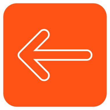 Ok sol düz kare vektör simgesi yuvarlak