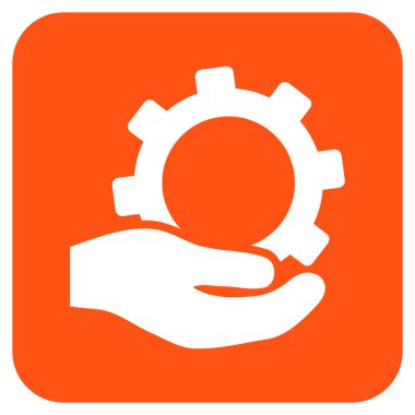 Hizmet düz kare vektör simgesi