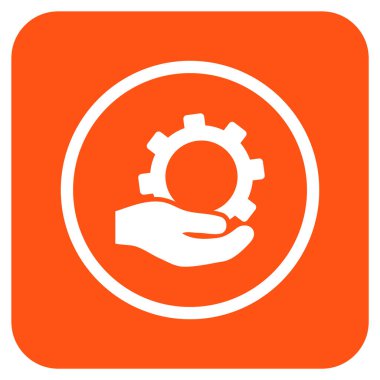 Hizmet düz kare vektör simgesi