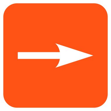 Keskin ok sağ düz vektör simgesi kare