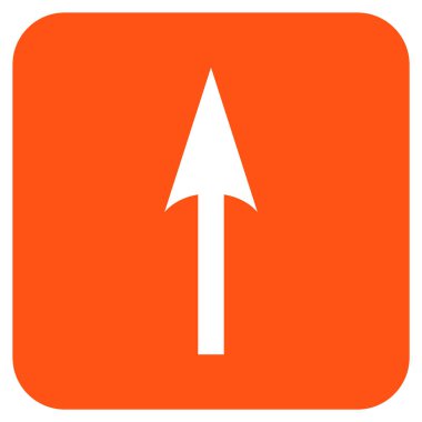 Düz kare vektör simge yukarı ok keskin