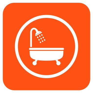 Duş banyo düz kare vektör simgesi