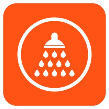 Duş düz kare vektör simgesi