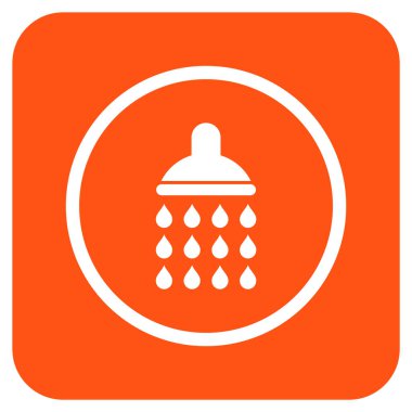 Duş düz kare vektör simgesi