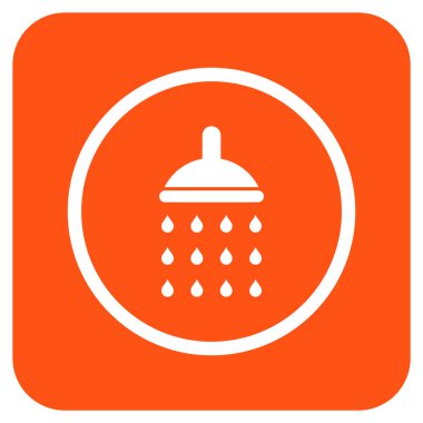 Duş düz kare vektör simgesi