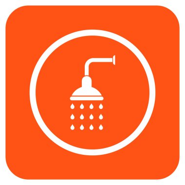 Duş düz kare vektör simgesi