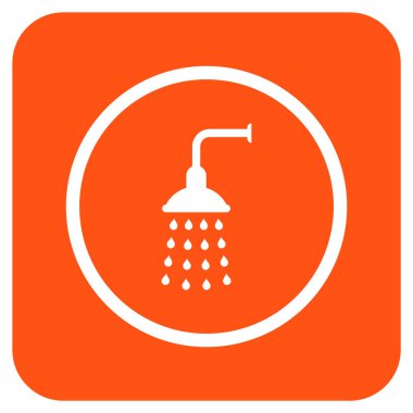 Duş düz kare vektör simgesi