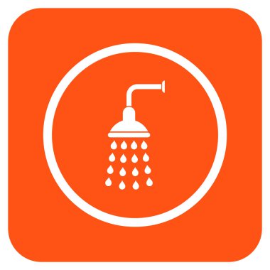 Duş düz kare vektör simgesi